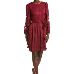 *NWT* Burgundy Chiffon Lace Mini Dress / 6